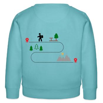 randonnée - Sweat enfant bio Stanley/Stella - turquoise pastel - Dos - AI Model Kid Female (0cm)
