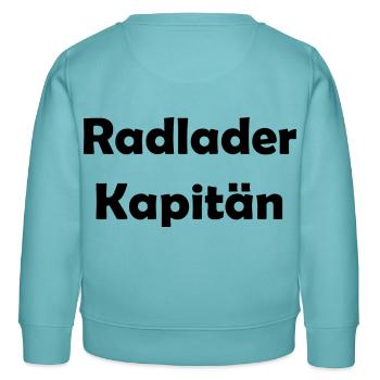 Wheel loader captain - Kids Organic Sweatshirt by Stanley/Stella - pastel turquoise - Back - AI Model Kid Female (0cm)