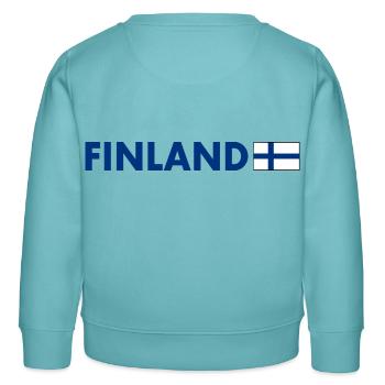 Finlande - Sweat enfant bio Stanley/Stella - turquoise pastel - Dos - AI Model Kid Female (0cm)