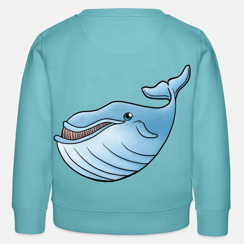 petite baleine bleue - Sweat enfant bio Stanley/Stella - turquoise pastel