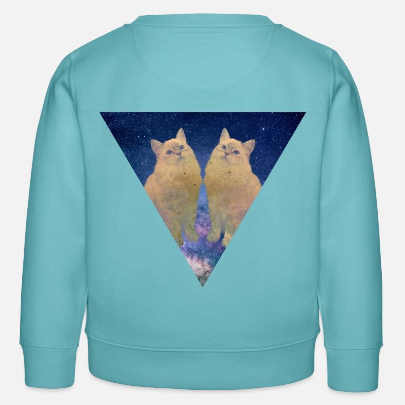 GALAXY KATZEN KATZENFREUNDE CATS KÄTZCHEN GESCHENK - Kinder Organic Sweatshirt Mini Changer von Stanley/Stella - Pastelltürkis