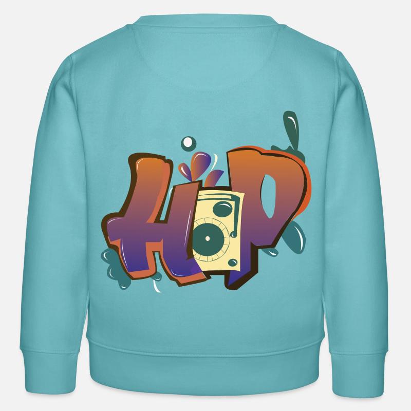 HIP HOP - Sweat enfant bio Stanley/Stella - turquoise pastel
