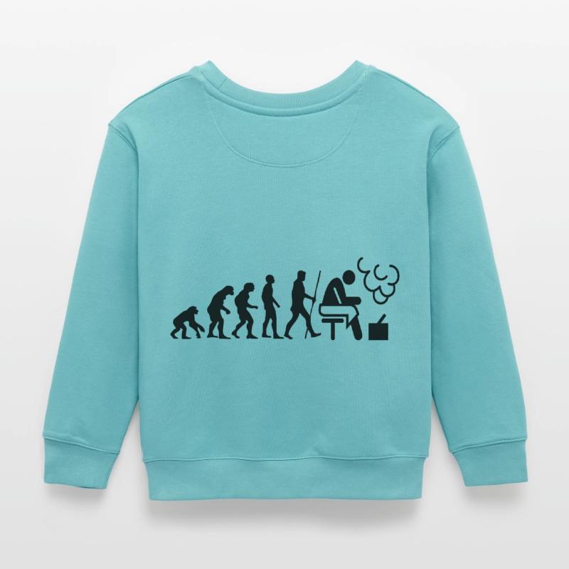 Die Evolution der Sauna als Geschenk Kinder Organic Sweatshirt Mini Changer von Stanley/Stella