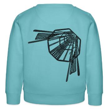 Lignes de tunnel géométriques Optique infinie - Sweat enfant bio Stanley/Stella - turquoise pastel - Dos - AI Model Kid Female (0cm)