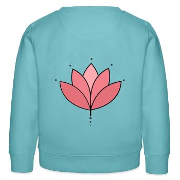 Lotusblume - Kinder Organic Sweatshirt Mini Changer von Stanley/Stella - Pastelltürkis - Hinten - AI Model Kid Female (0cm)