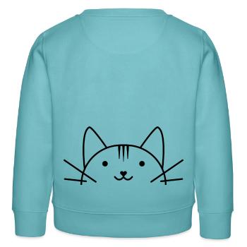 Süßer Katzenkopf comic Stil - Kinder Organic Sweatshirt Mini Changer von Stanley/Stella - Pastelltürkis - Hinten - AI Model Kid Female (0cm)