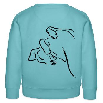 La position détendue - Sweat enfant bio Stanley/Stella - turquoise pastel - Dos - AI Model Kid Female (0cm)