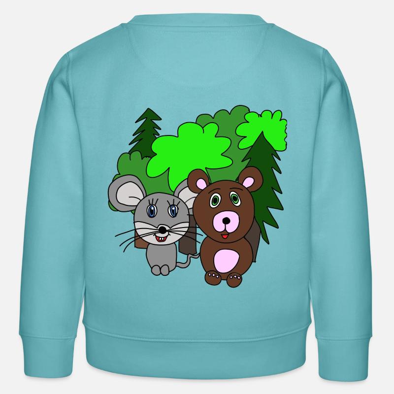 Maus und Bär im Wald. Freunde. Geschenk - Kinder Organic Sweatshirt Mini Changer von Stanley/Stella - Pastelltürkis