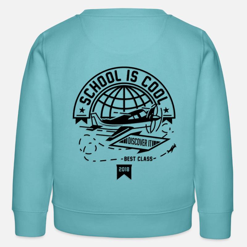 School Is Cool - Kinder Organic Sweatshirt Mini Changer von Stanley/Stella - Pastelltürkis