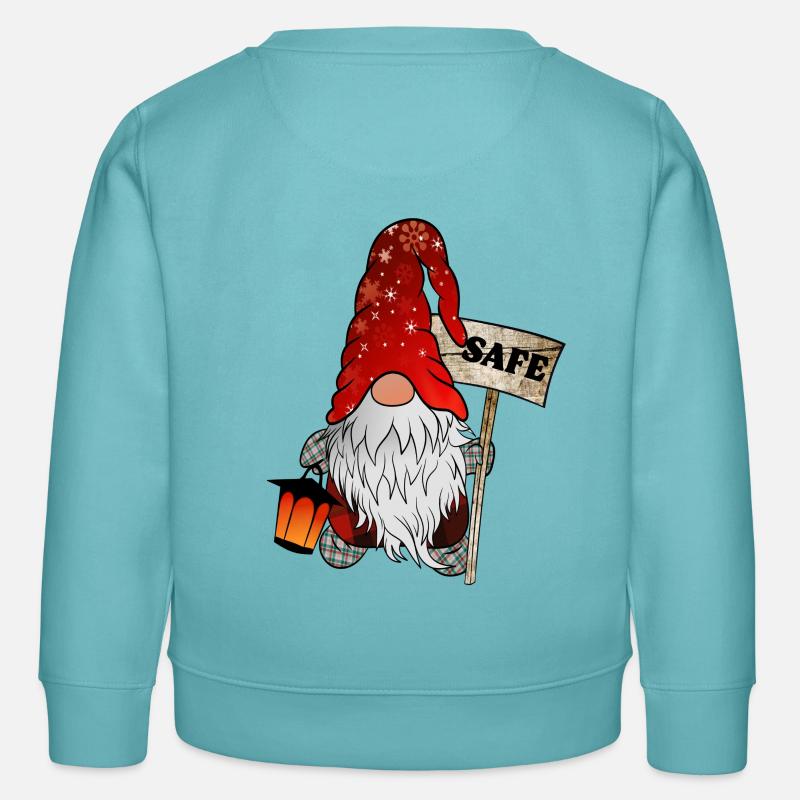 Safe Gnome – Noël Gnome - Sweat enfant bio Stanley/Stella - turquoise pastel