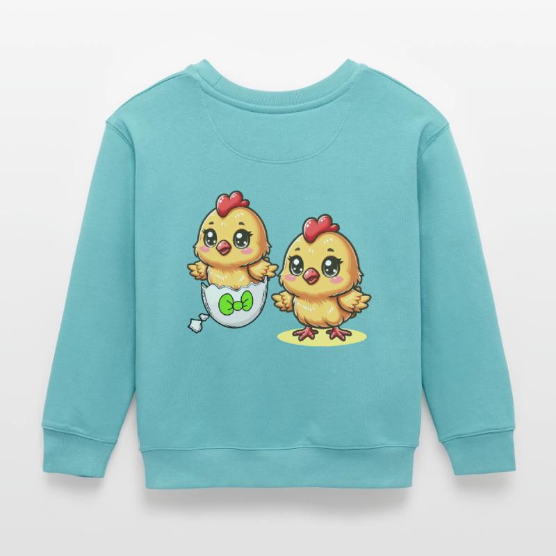 Chick Easter Egg Easter Eggs Chicken Eggs Easter Child Kids Organic Sweatshirt by Stanley/Stella