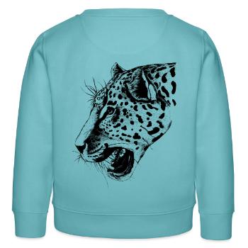 leopard - Kinder Organic Sweatshirt Mini Changer von Stanley/Stella - Pastelltürkis - Hinten - AI Model Kid Female (0cm)