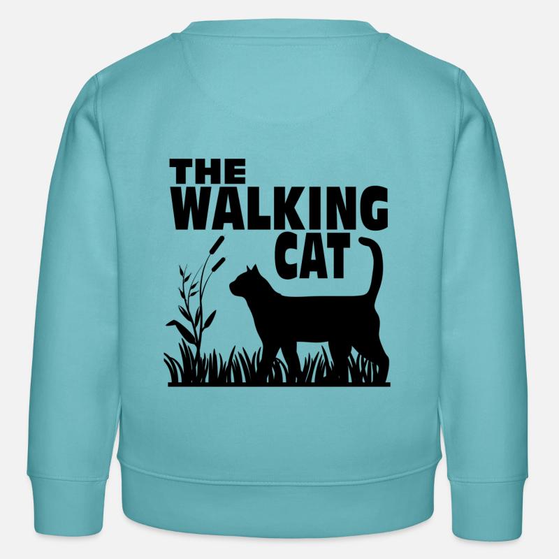 The Walking Cat - Chat - Chat - Sweat enfant bio Stanley/Stella - turquoise pastel