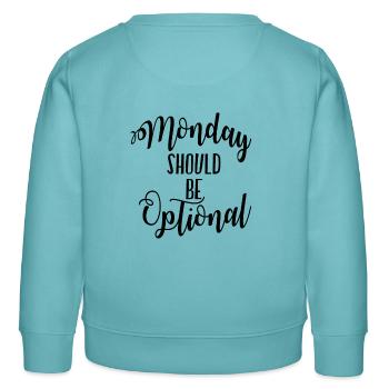 dictons drôles - Sweat enfant bio Stanley/Stella - turquoise pastel - Dos - AI Model Kid Female (0cm)