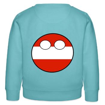 Countryball Pays Patrie Autriche - Sweat enfant bio Stanley/Stella - turquoise pastel - Dos - AI Model Kid Female (0cm)
