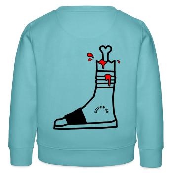 Pied Claquette - Sweat enfant bio Stanley/Stella - turquoise pastel - Dos - AI Model Kid Female (0cm)
