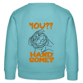 T-Shirt Lachender Mops - Kinder Organic Sweatshirt Mini Changer von Stanley/Stella - Pastelltürkis - Hinten - AI Model Kid Female (0cm)