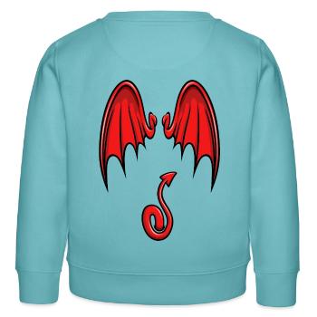 Je suis un petit diable - Sweat enfant bio Stanley/Stella - turquoise pastel - Dos - AI Model Kid Female (0cm)