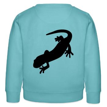 Salamandre - Sweat enfant bio Stanley/Stella - turquoise pastel - Dos - AI Model Kid Female (0cm)