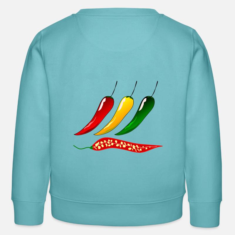 Chillis Peperoni - Kinder Organic Sweatshirt Mini Changer von Stanley/Stella - Pastelltürkis