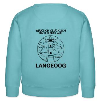 Langeoog - Leuchtturm - Nordsee Insel Langeoog - Kinder Organic Sweatshirt Mini Changer von Stanley/Stella - Pastelltürkis - Hinten - AI Model Kid Female (0cm)