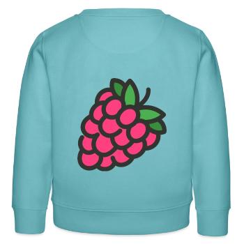 Raspberry - Himbeeren MOTIV - Kinder Organic Sweatshirt Mini Changer von Stanley/Stella - Pastelltürkis - Hinten - AI Model Kid Female (0cm)