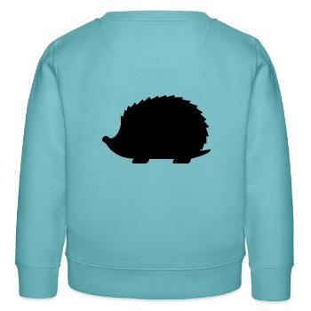 hérisson - Sweat enfant bio Stanley/Stella - turquoise pastel - Dos - AI Model Kid Female (0cm)