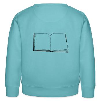 livre - Sweat enfant bio Stanley/Stella - turquoise pastel - Dos - AI Model Kid Female (0cm)