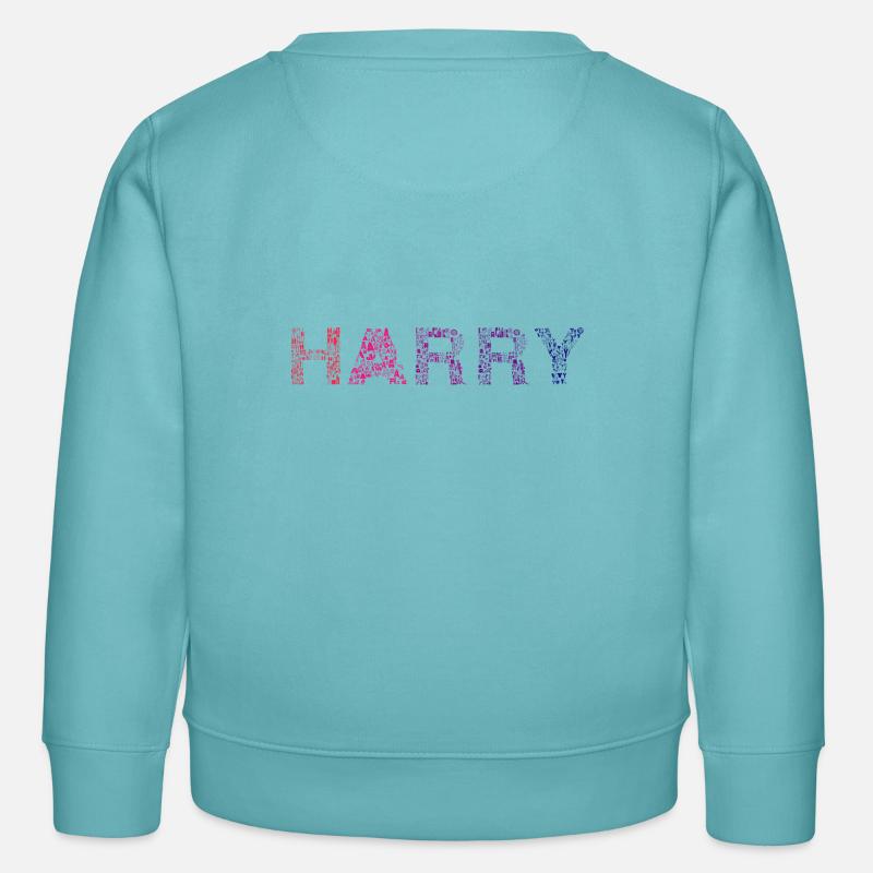 Harry Brief Name - Kinder Organic Sweatshirt Mini Changer von Stanley/Stella - Pastelltürkis