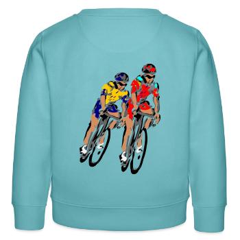 Tour Radfahrer - Kinder Organic Sweatshirt Mini Changer von Stanley/Stella - Pastelltürkis - Hinten - AI Model Kid Female (0cm)