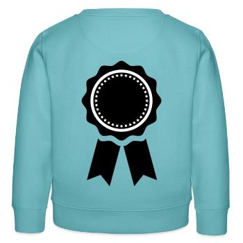 idée cadeau remise des médailles - Sweat enfant bio Stanley/Stella - turquoise pastel - Dos - AI Model Kid Female (0cm)