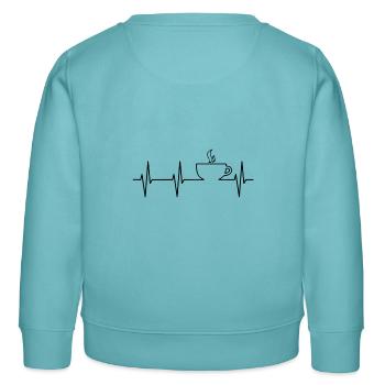 HEART BEATS FOR COFFEE - Kids Organic Sweatshirt by Stanley/Stella - pastel turquoise - Back - AI Model Kid Female (0cm)