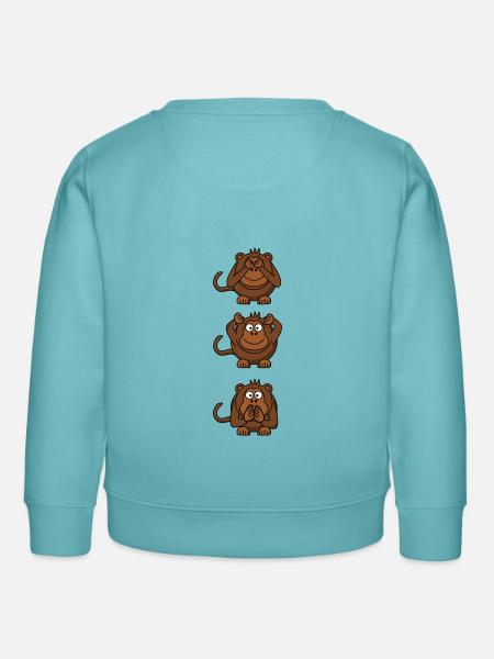 3 Affen - Kinder Organic Sweatshirt Mini Changer von Stanley/Stella - Pastelltürkis