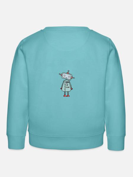 Robot super doux - Sweat enfant bio Stanley/Stella - turquoise pastel