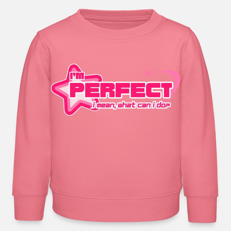 "I'm Perfect" – Y2K Girly Pink Statement - Kinder Organic Sweatshirt Mini Changer von Stanley/Stella - Pink 