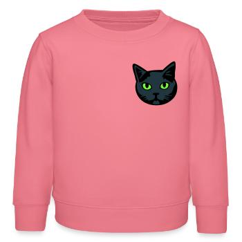 Graue Katze / Kater "Britisch Kurzhaar" - Kinder Organic Sweatshirt Mini Changer von Stanley/Stella - Pink  - Vorne - AI Model Kid Female (0cm)
