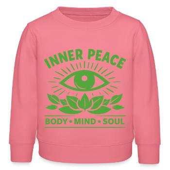 Inner Peace Body Mind Soul Auge - Kinder Organic Sweatshirt Mini Changer von Stanley/Stella - Pink  - Vorne - AI Model Kid Female (0cm)