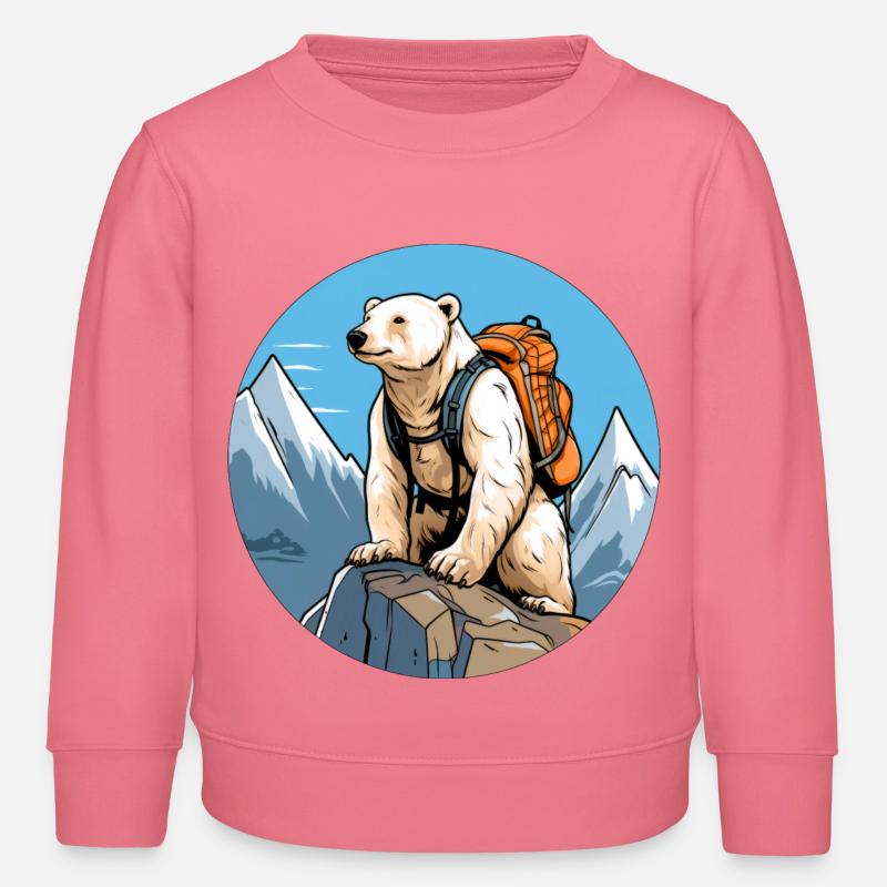 Eisbären Bergsteiger / Wandern Eisbär - Kinder Organic Sweatshirt Mini Changer von Stanley/Stella - Pink
