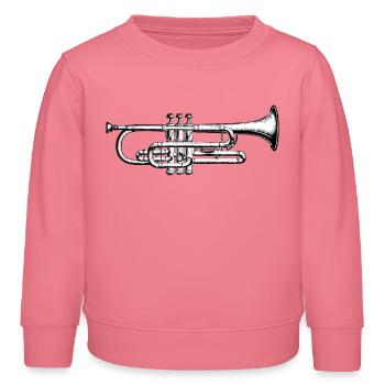 Trompete Trumpet - Kinder Organic Sweatshirt Mini Changer von Stanley/Stella - Pink  - Vorne - AI Model Kid Female (0cm)