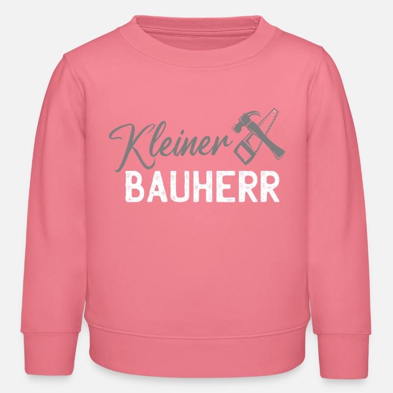 Small Builder Tool Design - Kids Organic Sweatshirt by Stanley/Stella - pink joy