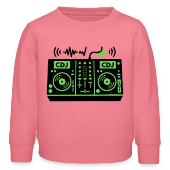 DJ Mixer Mischpult Techno Festival Raver - Kinder Organic Sweatshirt Mini Changer von Stanley/Stella - Pink  - Vorne - AI Model Kid Female (0cm)