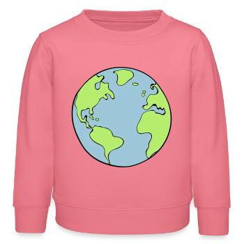 terre - Sweat enfant bio Stanley/Stella - rose  - Devant - AI Model Kid Female (0cm)