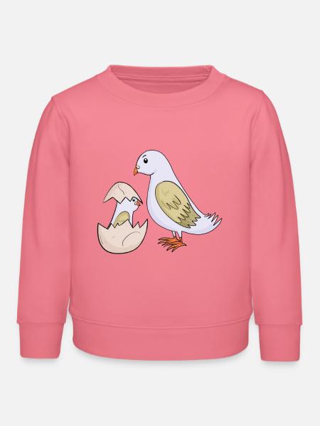 Taube mit Baby Taube - Kinder Organic Sweatshirt Mini Changer von Stanley/Stella - Pink