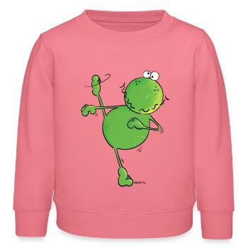 Dancing Frosch - Frösche - Sport - Kinder Organic Sweatshirt Mini Changer von Stanley/Stella - Pink  - Vorne - AI Model Kid Female (0cm)