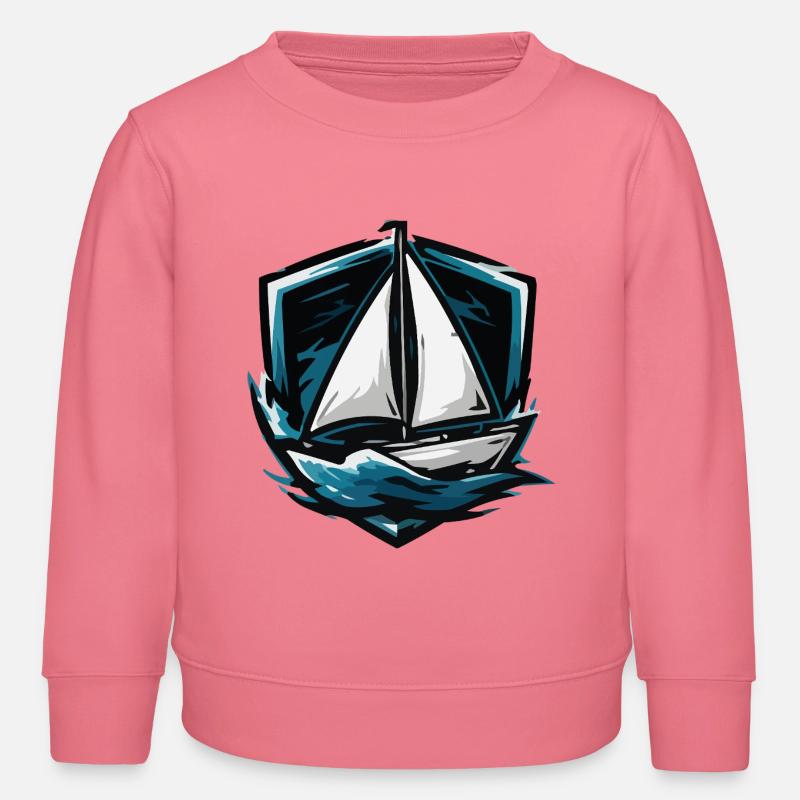Segelboot Sturm Grafik - Kinder Organic Sweatshirt Mini Changer von Stanley/Stella - Pink 