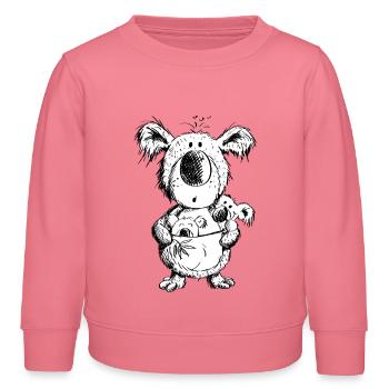 Koala Maman avec des bébés - Sweat enfant bio Stanley/Stella - rose  - Devant - AI Model Kid Female (0cm)