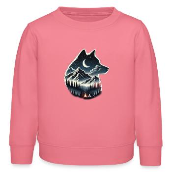 wolf - Kids Organic Sweatshirt by Stanley/Stella - pink joy  - Front - AI Model Kid Female (0cm)