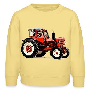 Belarus mts 50 - Kinder Organic Sweatshirt Mini Changer von Stanley/Stella - Gelb Viva  - Vorne - AI Model Kid Male (0cm)
