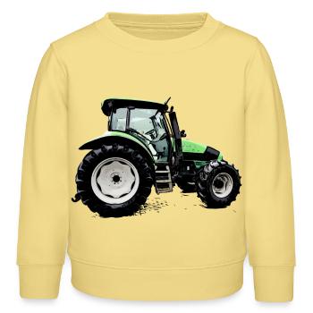 Traktor AGROTRON K110 - Kinder Organic Sweatshirt Mini Changer von Stanley/Stella - Gelb Viva  - Vorne - AI Model Kid Male (0cm)