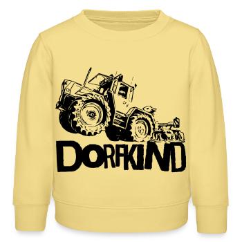 MB trac Dorfkind Traktor hebt ab - Kinder Organic Sweatshirt Mini Changer von Stanley/Stella - Gelb Viva  - Vorne - AI Model Kid Male (0cm)